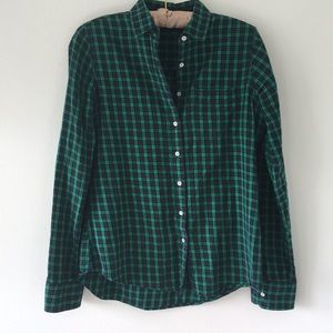Blue and Green Plaid long sleeve Small